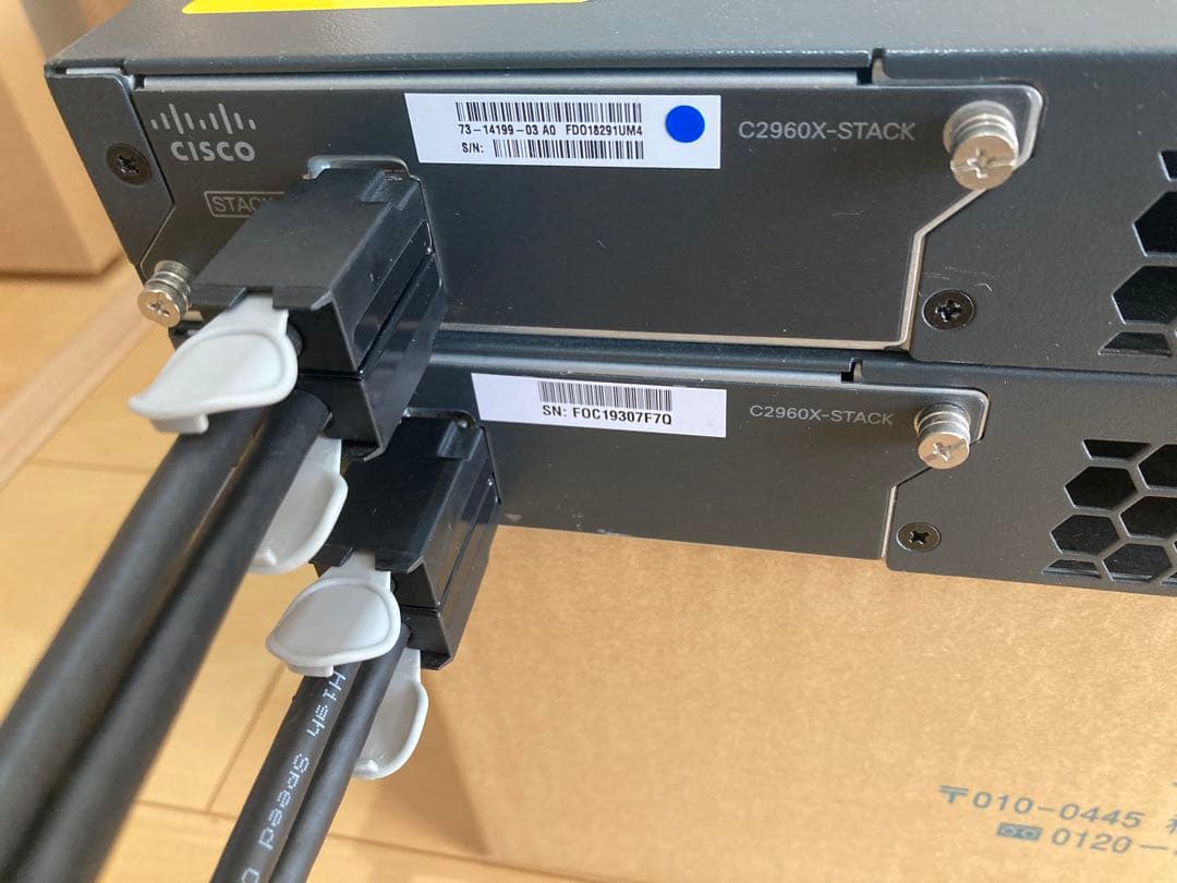 【CCNA、CCNP】スタック2台ciscoL2スイッチWS-C2960X