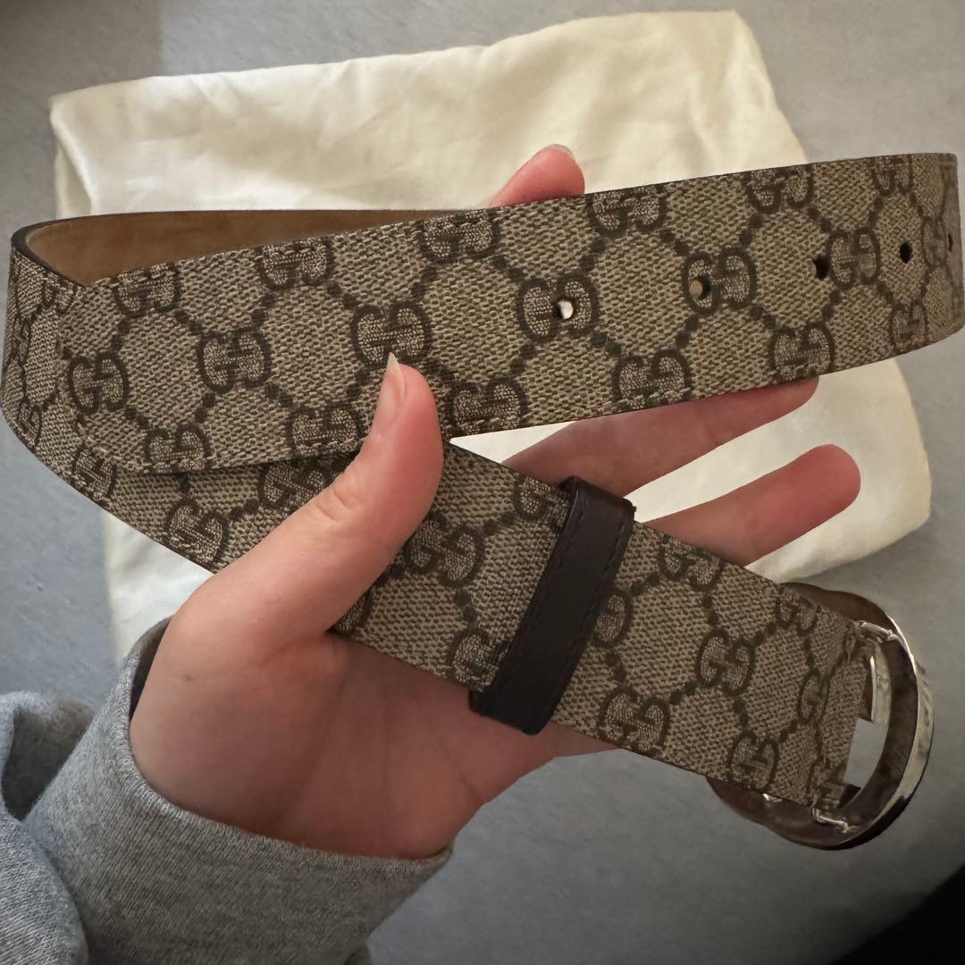 ⭐︎美品⭐︎12/1週限定価格！GUCCI GGパターン ベルト シルバーバックル