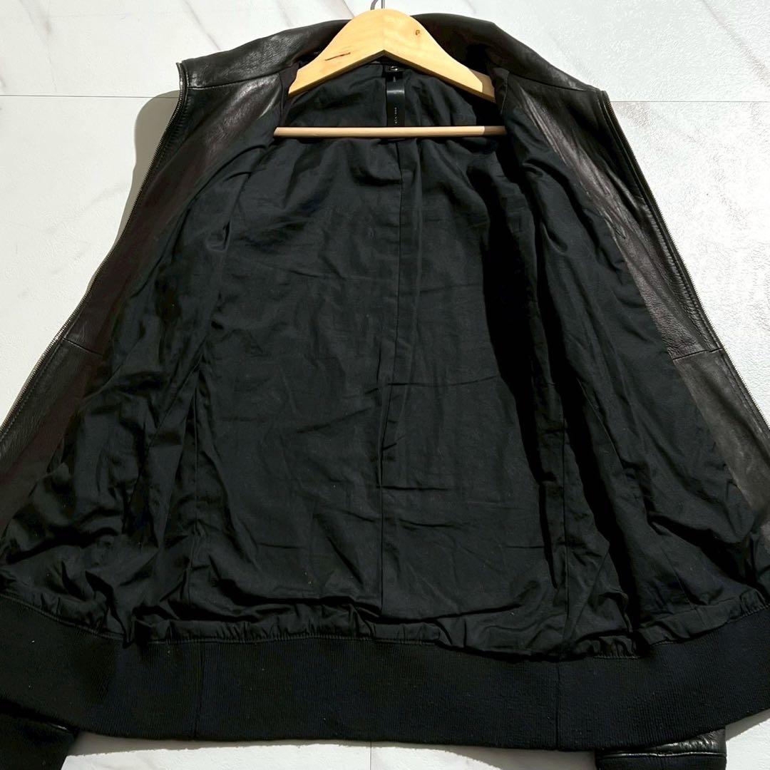 wjk ダブルジェイケイ シングルライダースジャケット ラムレザー ブラック S