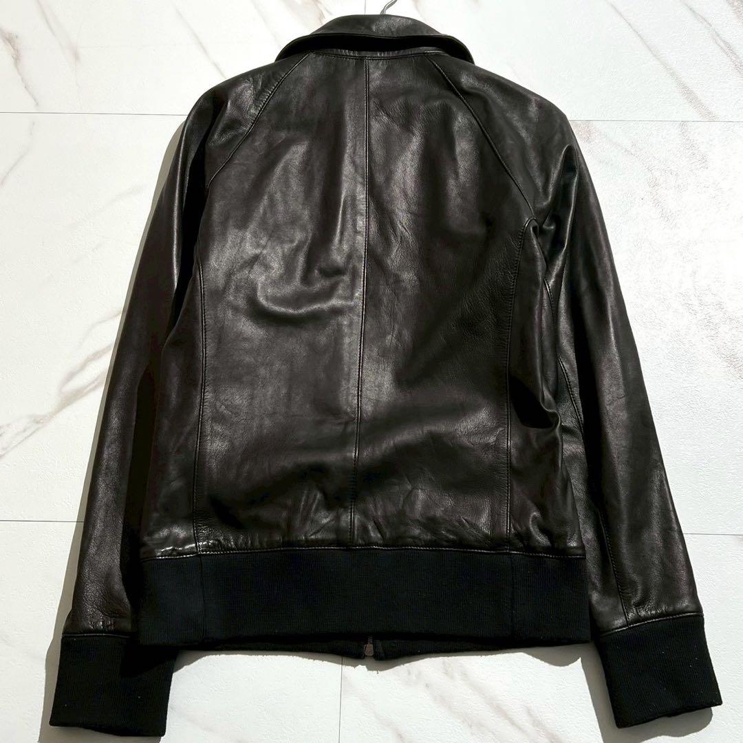 wjk ダブルジェイケイ シングルライダースジャケット ラムレザー ブラック S