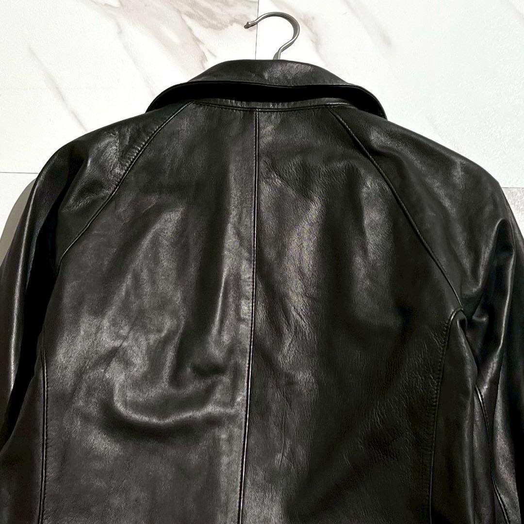 wjk ダブルジェイケイ シングルライダースジャケット ラムレザー ブラック S