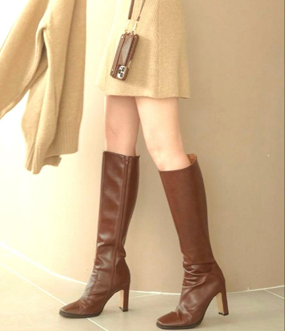 ACYM ロングブーツ ブラウン S