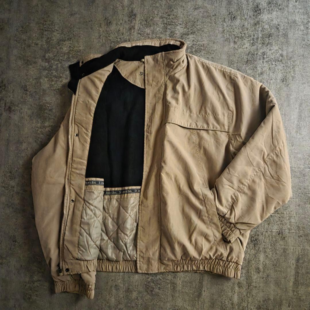 名品90sセントジョンズベイ ボンバージャケット ピーチスキンコヨーテ短丈身幅広