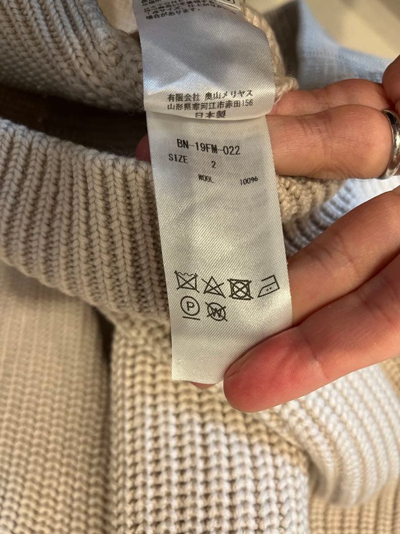 【BATONER】シグネチャー タートルネックニット アイボリー　2