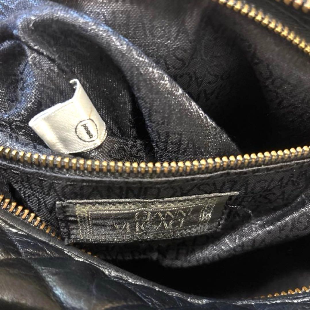 GianniVersace レザー刺繍　ハンドバッグ