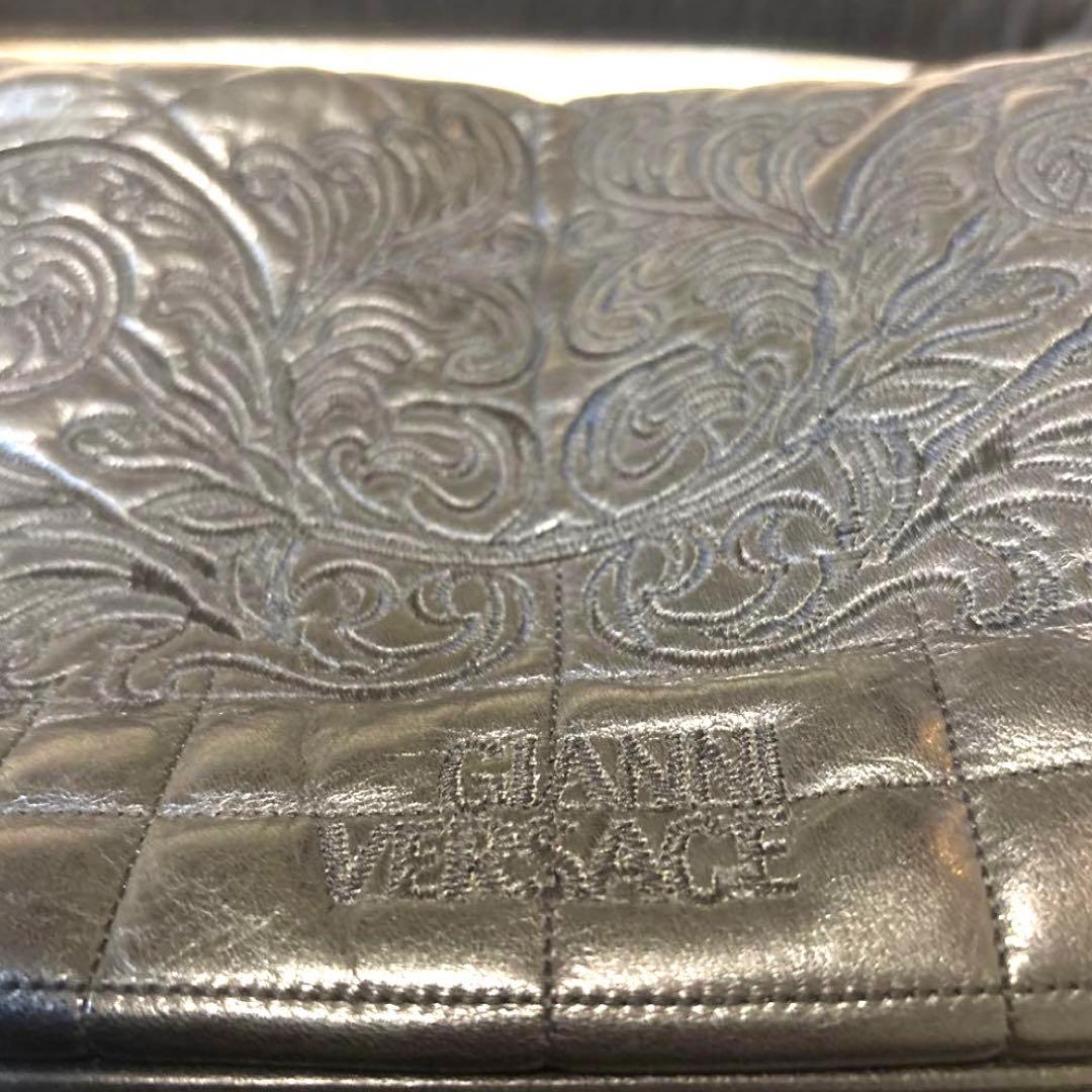 GianniVersace レザー刺繍　ハンドバッグ