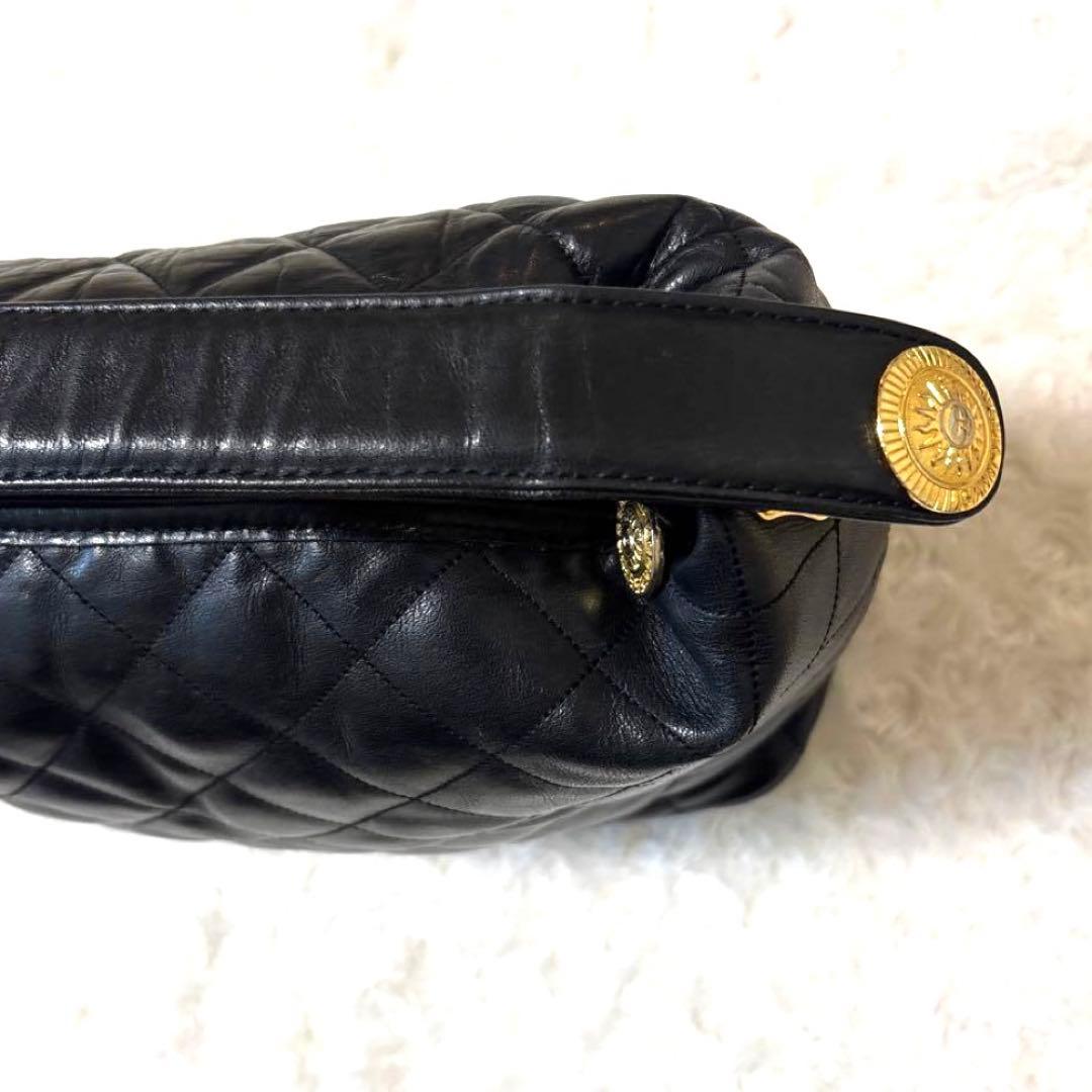 GianniVersace レザー刺繍　ハンドバッグ