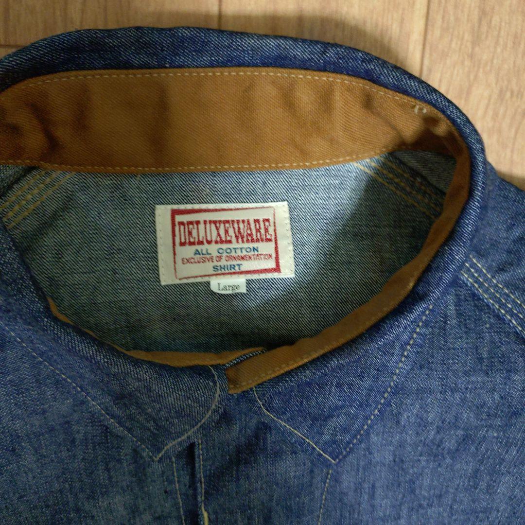 DELUXEWARE　7640　デニムシャツ インディゴブルー　L