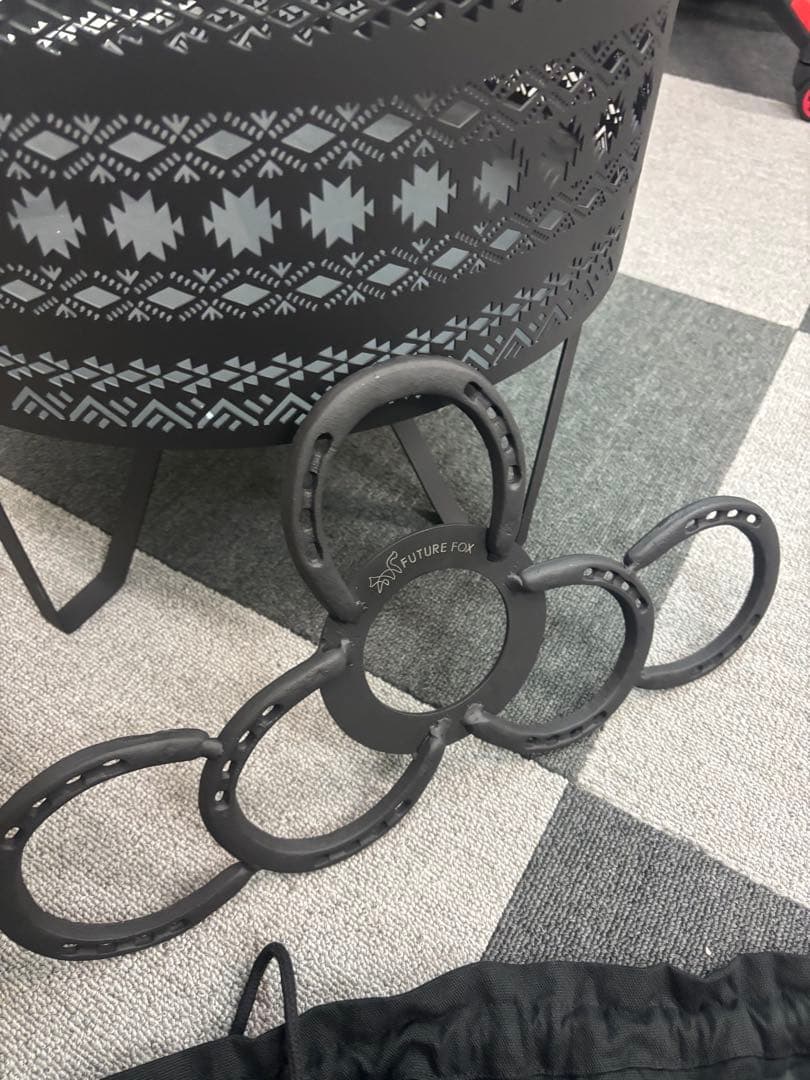 【直接取引のみ】発送しませんナバホ柄 焚火台 五徳・収納袋付き 分離式 ストープ