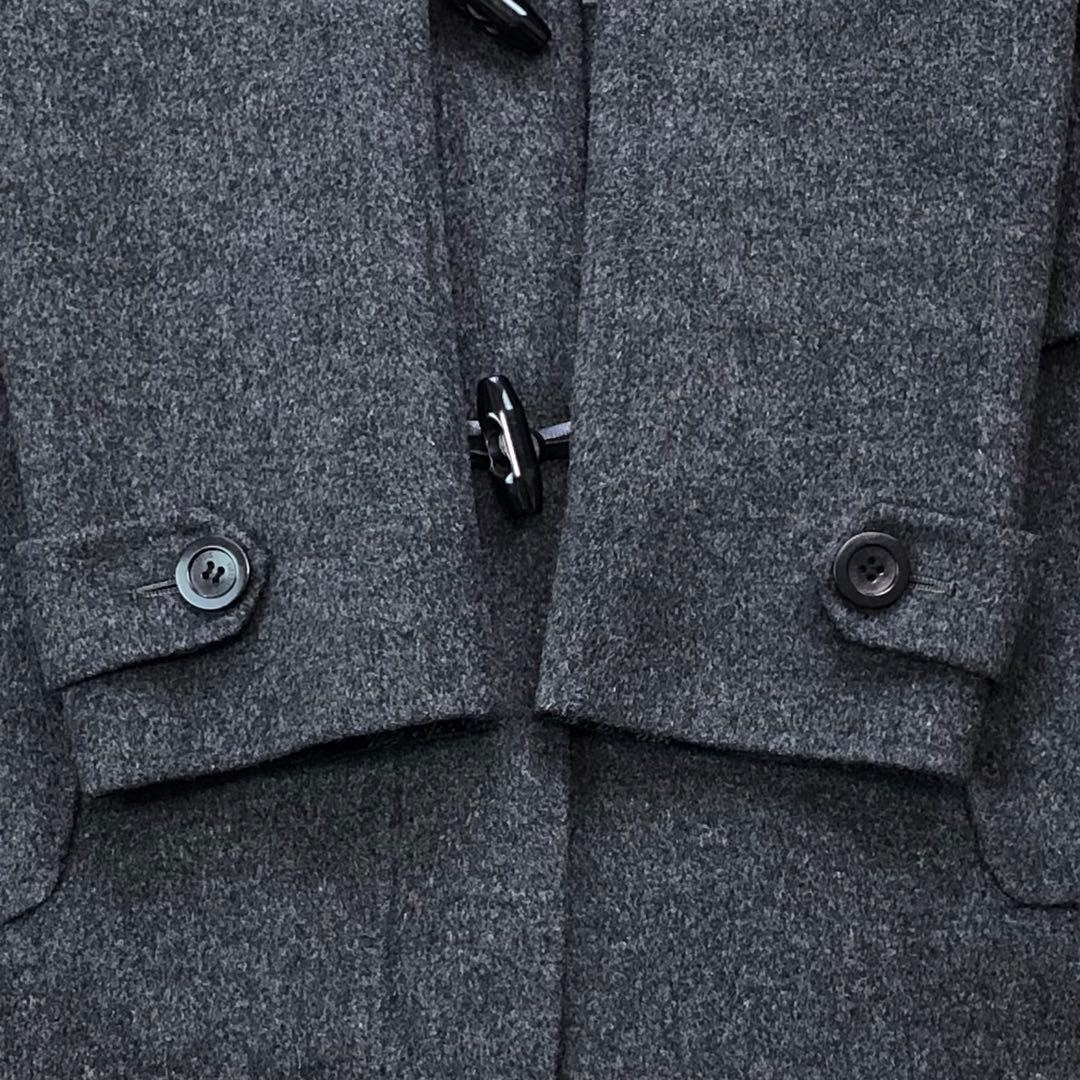 23区 ダッフルコート ウール混 裏地チェック ロング フード 40 L グレー