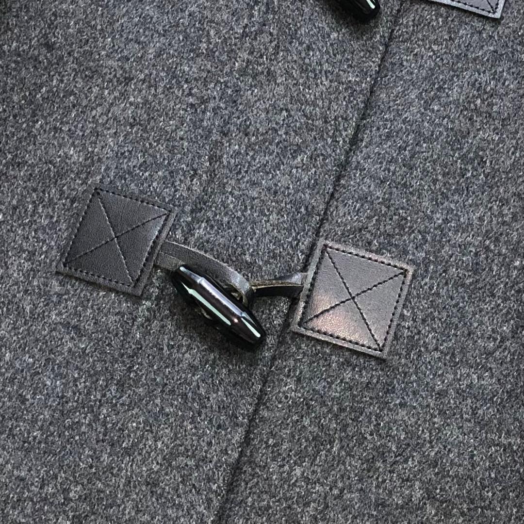 23区 ダッフルコート ウール混 裏地チェック ロング フード 40 L グレー