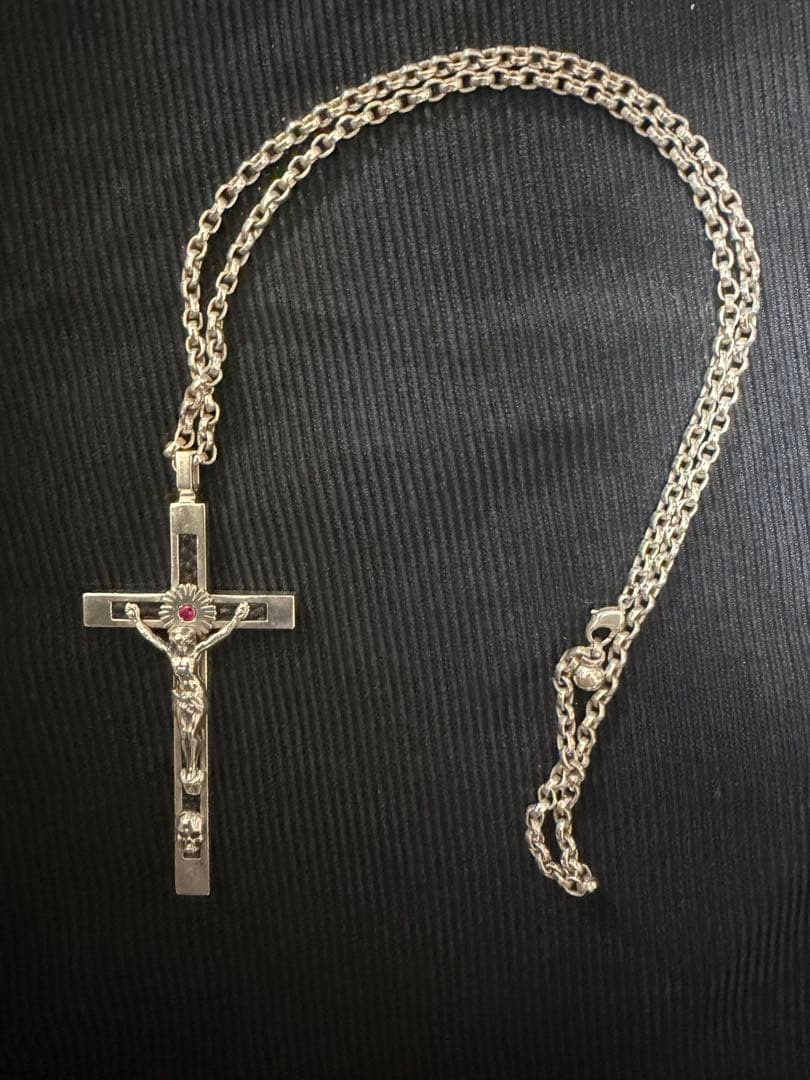 ロザリオ　シルバー　ネックレス　十字架　スカル イサムカタヤマ　バックラッシュ
