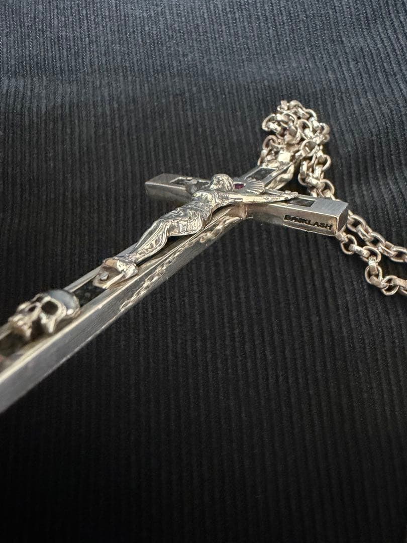 ロザリオ　シルバー　ネックレス　十字架　スカル イサムカタヤマ　バックラッシュ