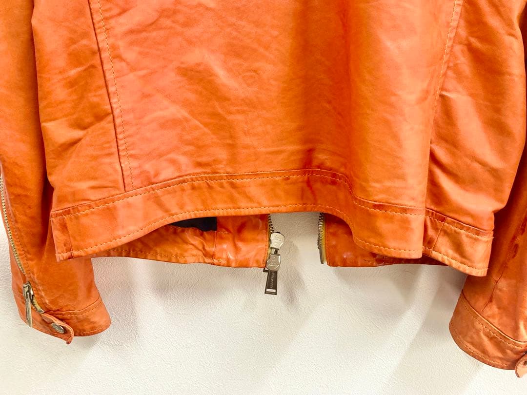 ディースクエアード　ライダースジャケット　オレンジ