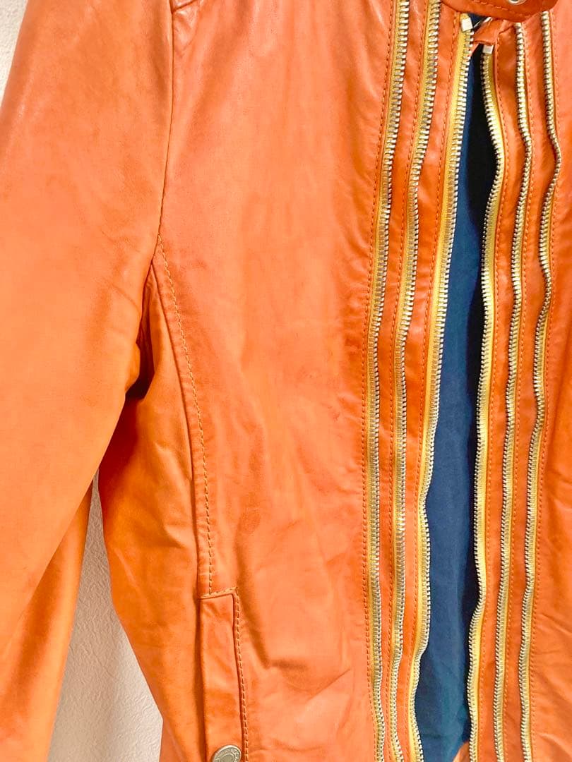 ディースクエアード　ライダースジャケット　オレンジ