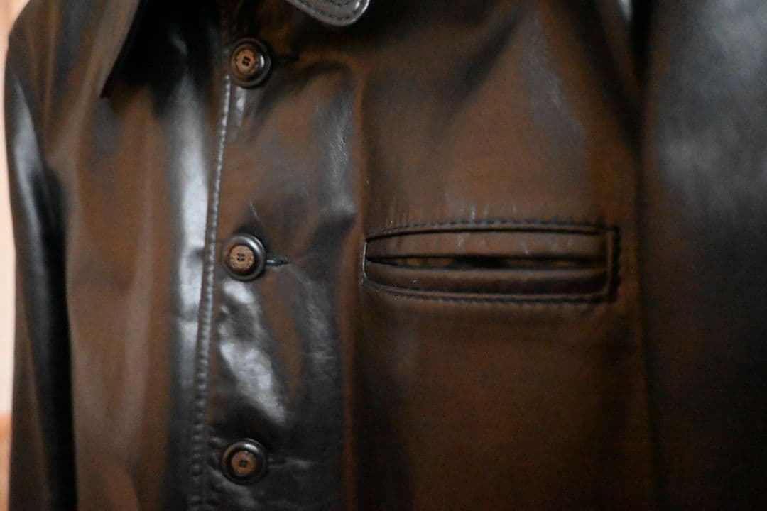 レザージャケット　カウハイド　ブレーキマンコート　カーコート　Mサイズ