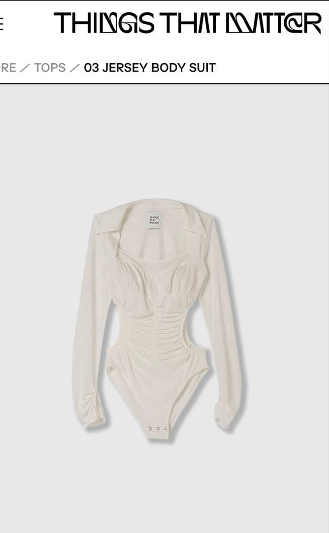 THINGS THAT MATTER ジャージーボディスーツ　白
