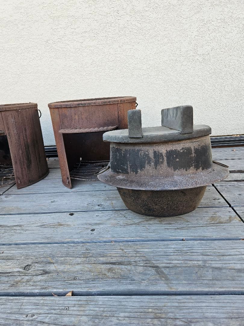 2こセット　羽釜　釜戸　昭和レトロ　古道具　古民具