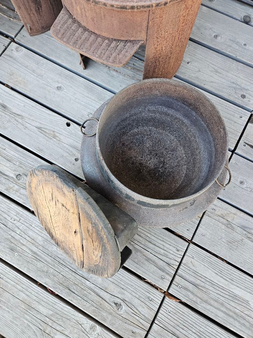 2こセット　羽釜　釜戸　昭和レトロ　古道具　古民具