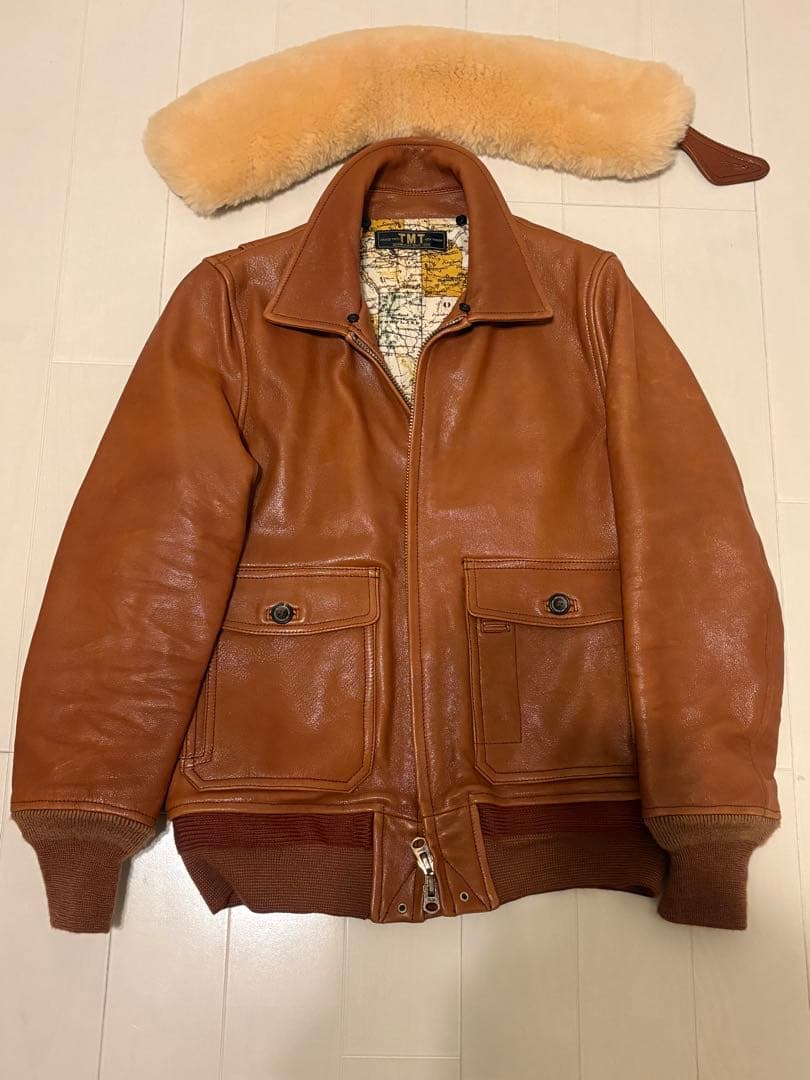 【極美品】TMTゴートレザーフライトジャケット 着用画像あり