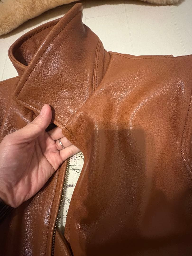 【極美品】TMTゴートレザーフライトジャケット 着用画像あり