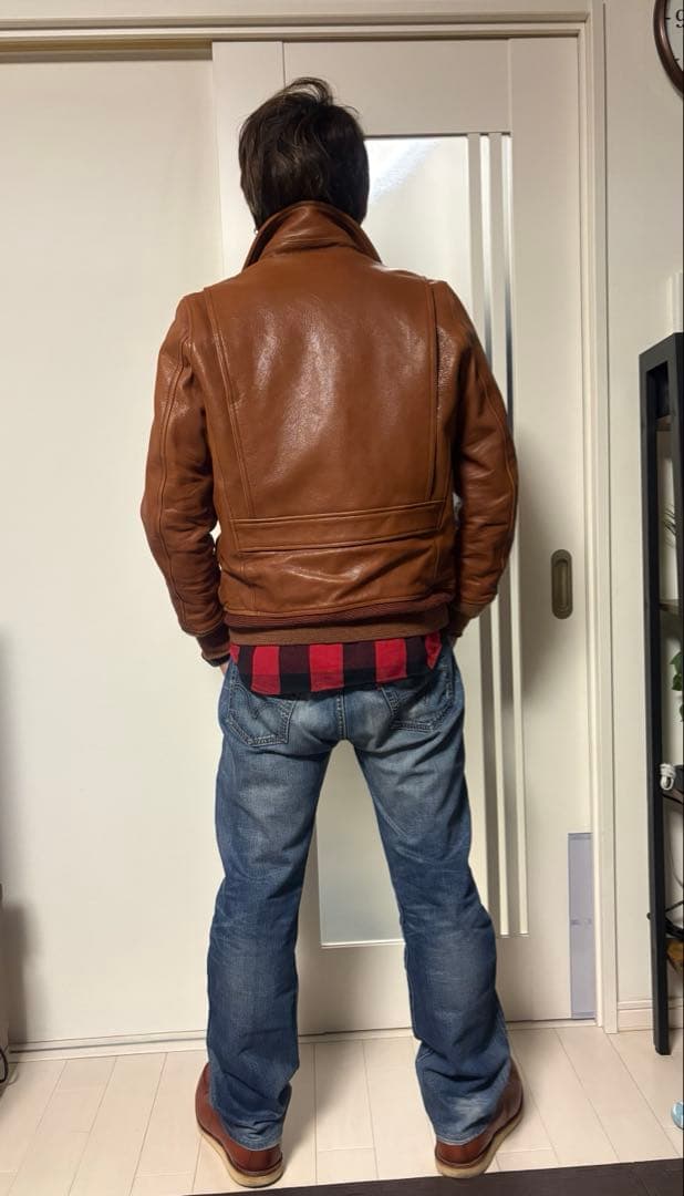 【極美品】TMTゴートレザーフライトジャケット 着用画像あり