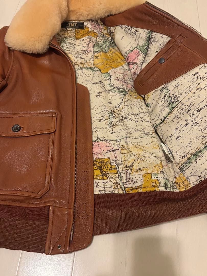 【極美品】TMTゴートレザーフライトジャケット 着用画像あり