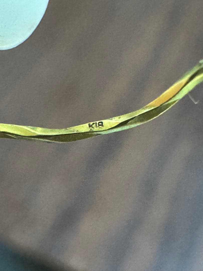 18金ゴールド ツイストデザインリング　13号