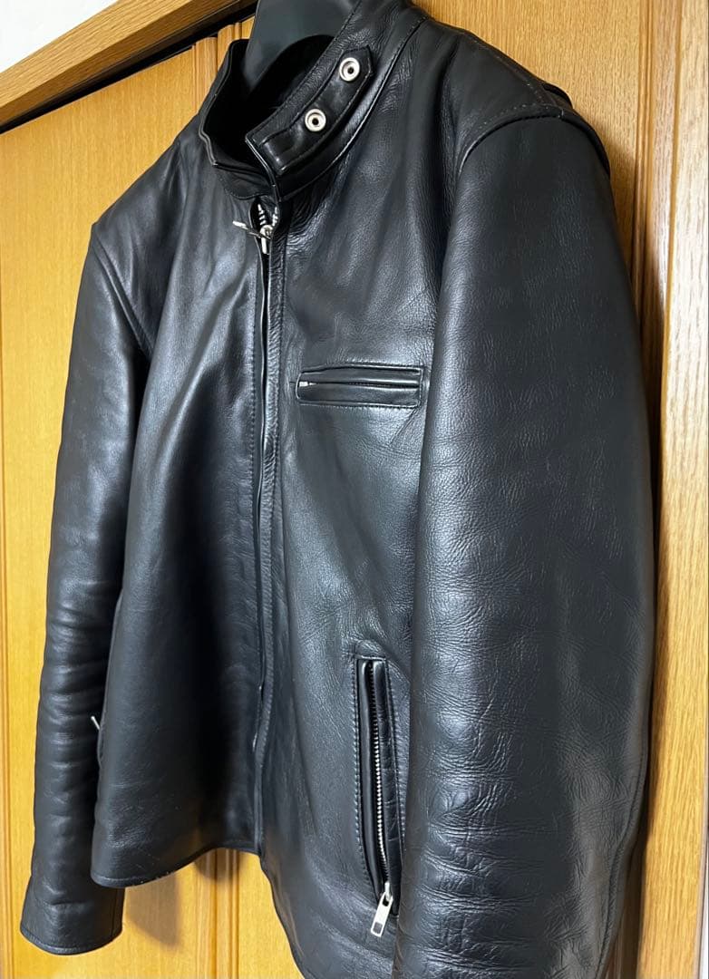Horn Works 本革 シングルライダースジャケット メンズ 4732
