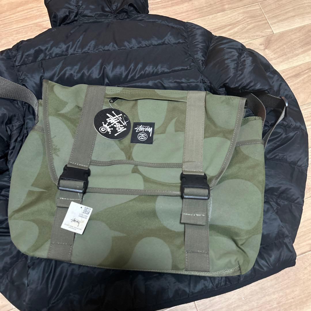 old stussy ステューシー　オリーブ　メッセンジャーバッグ　古着　y2k
