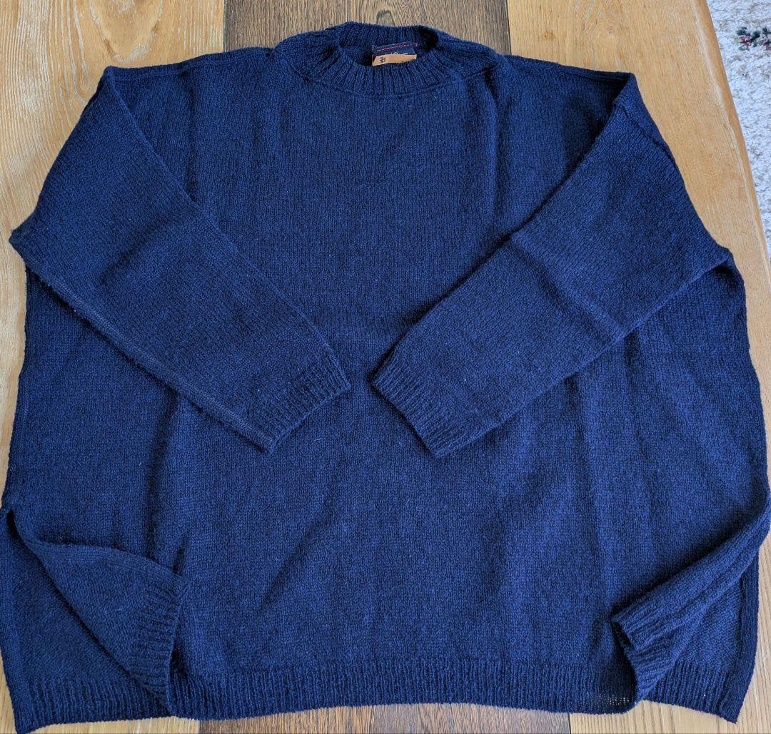 美品【45r】シェットランド超ガーゼのビッグスリット NAVY(クリーニング済)