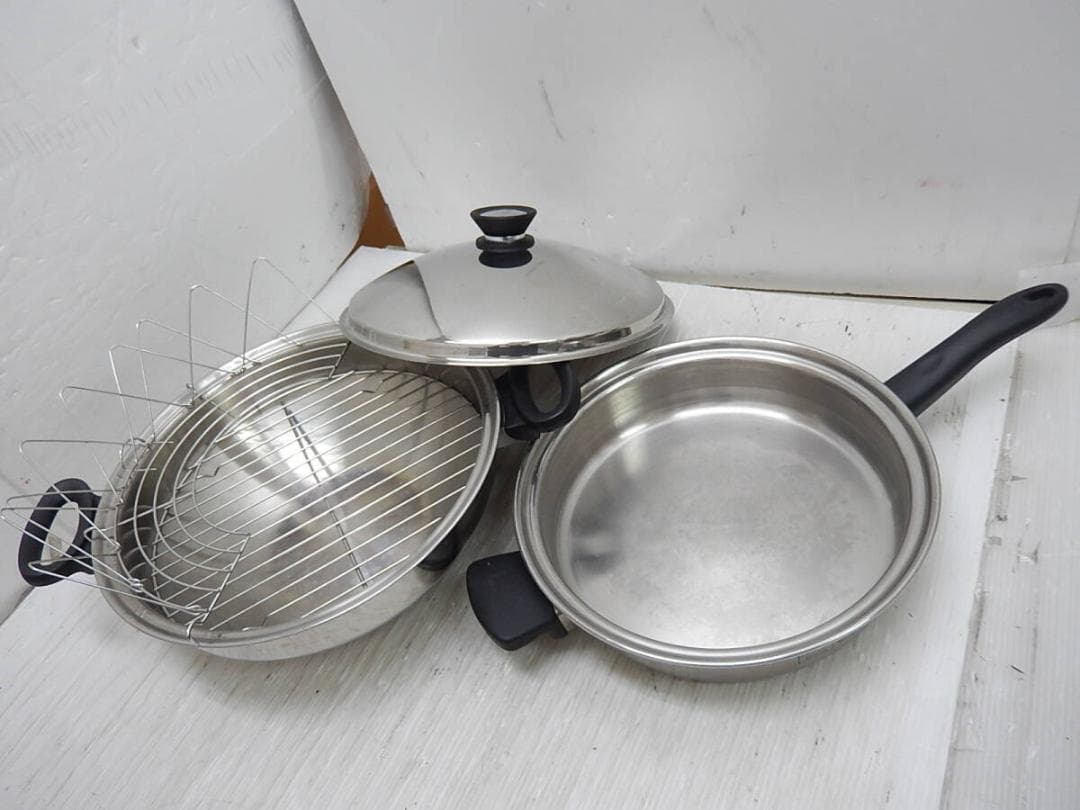 アムウェイ　Ａｍｗａｙ■クイーン■ウォック（フライ鍋）と片手鍋■２点　まとめて