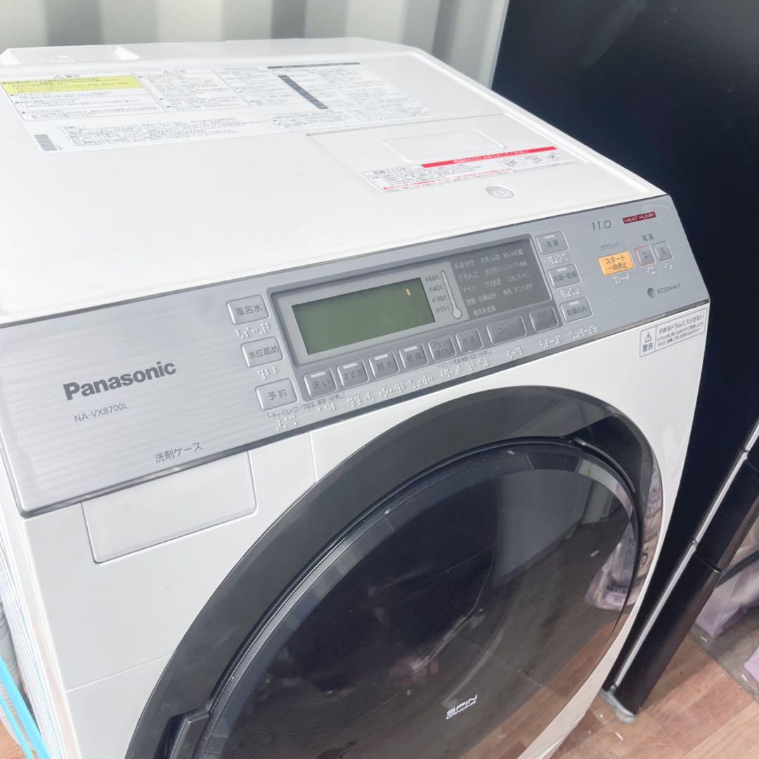 取付無料！パナソニック熱乾燥搭載！クリスタルホワイトドラム式洗濯機！冷蔵庫