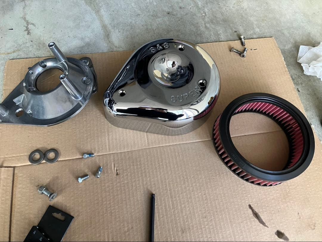 S&Sティアドロップエアクリーナカバー クローム