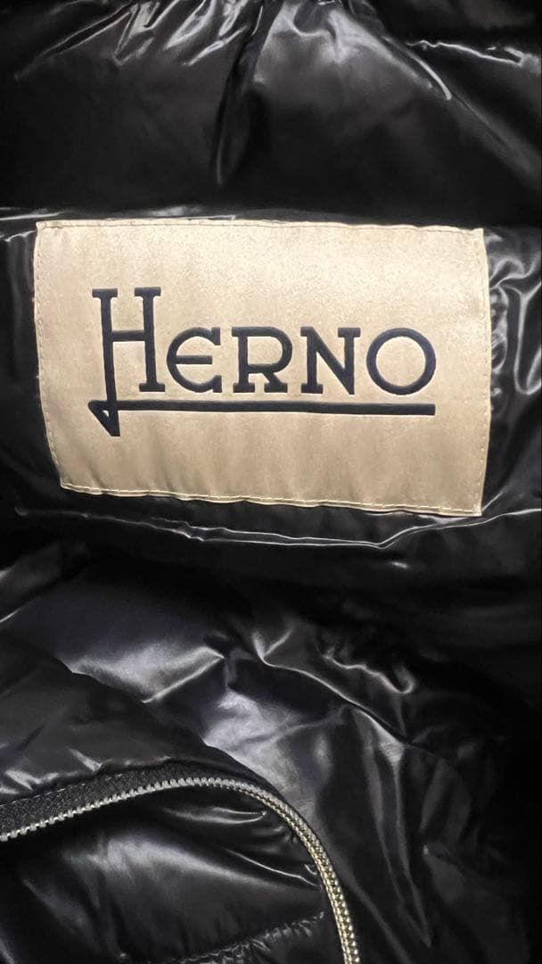 セール☆正規品　美品ヘルノ　ダウンコート ブラック　48 XL スタンドカラー