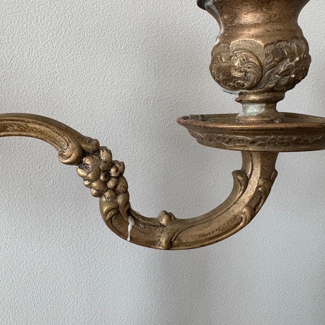 【アンティーク】真鍮製 3灯式 キャンドルスタンド / 燭台 店舗什器