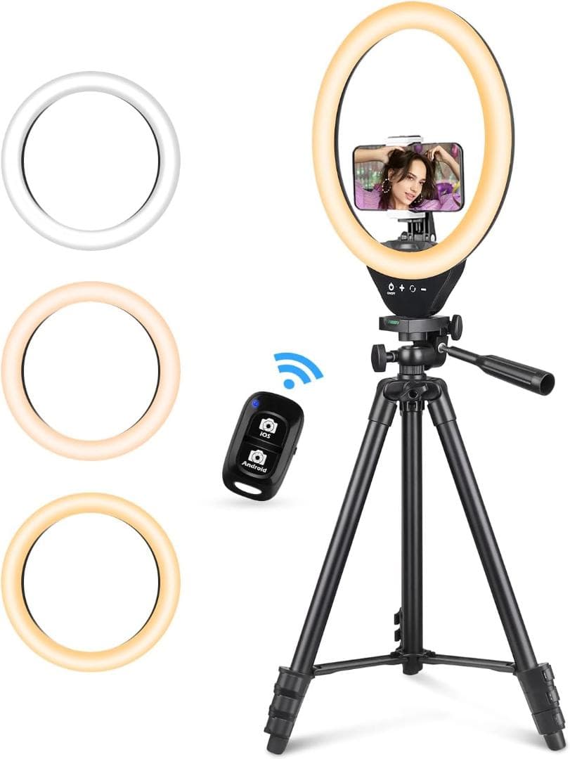 10インチ LEDリングライト 三脚スタント
