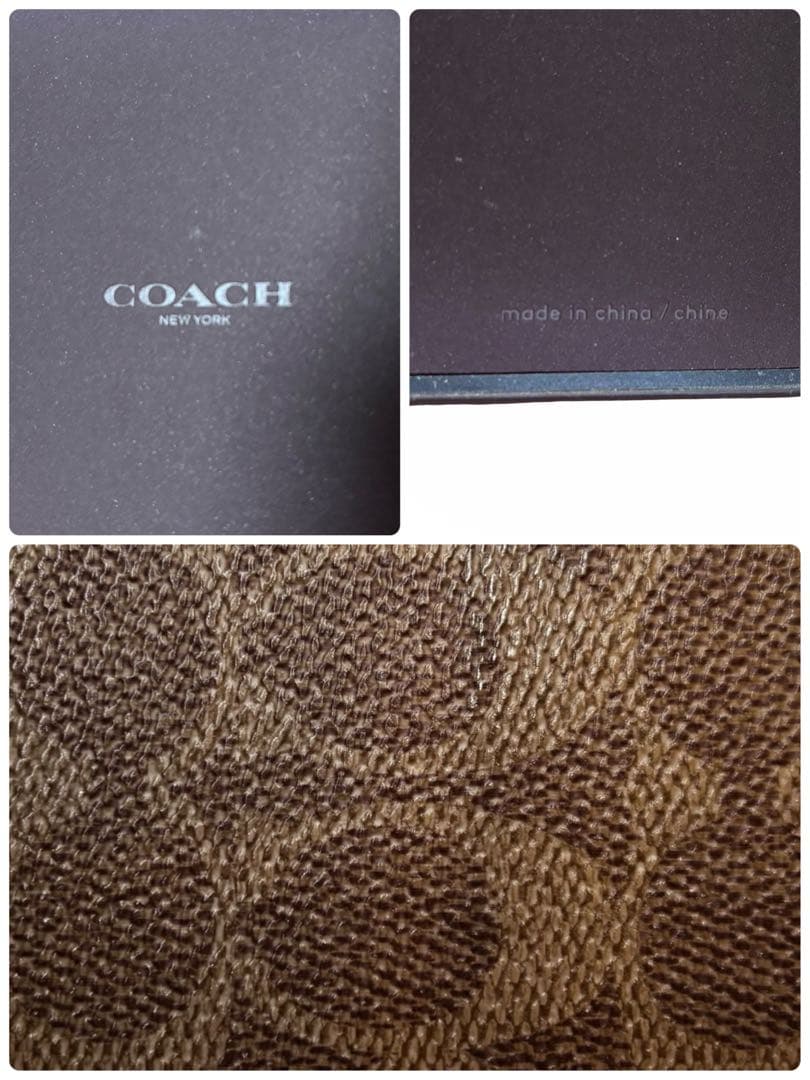 【良品】コーチ　iPhone13 スマホカバー　シグネチャー　ブラウン　男女兼用