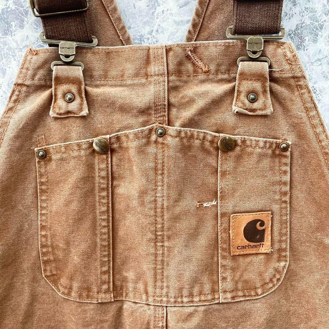メキシコ製 カーハート 古着 ダック地 ダブルニー オーバーオール 極太 00s