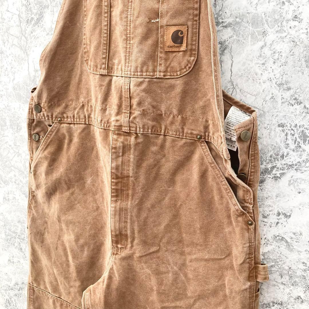 メキシコ製 カーハート 古着 ダック地 ダブルニー オーバーオール 極太 00s