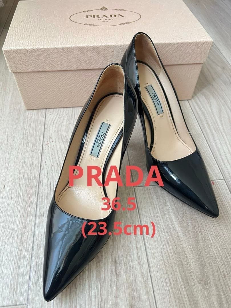 PRADA ブラック ポインテッドトゥ ハイヒール 36.5