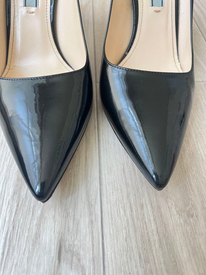 PRADA ブラック ポインテッドトゥ ハイヒール 36.5