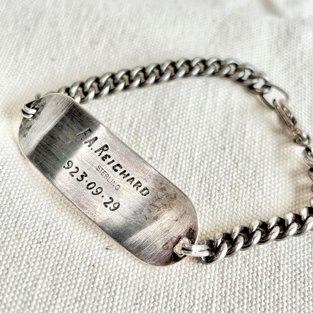 1940s US NAVY IDブレスレット シルバー製 army ビンテージ