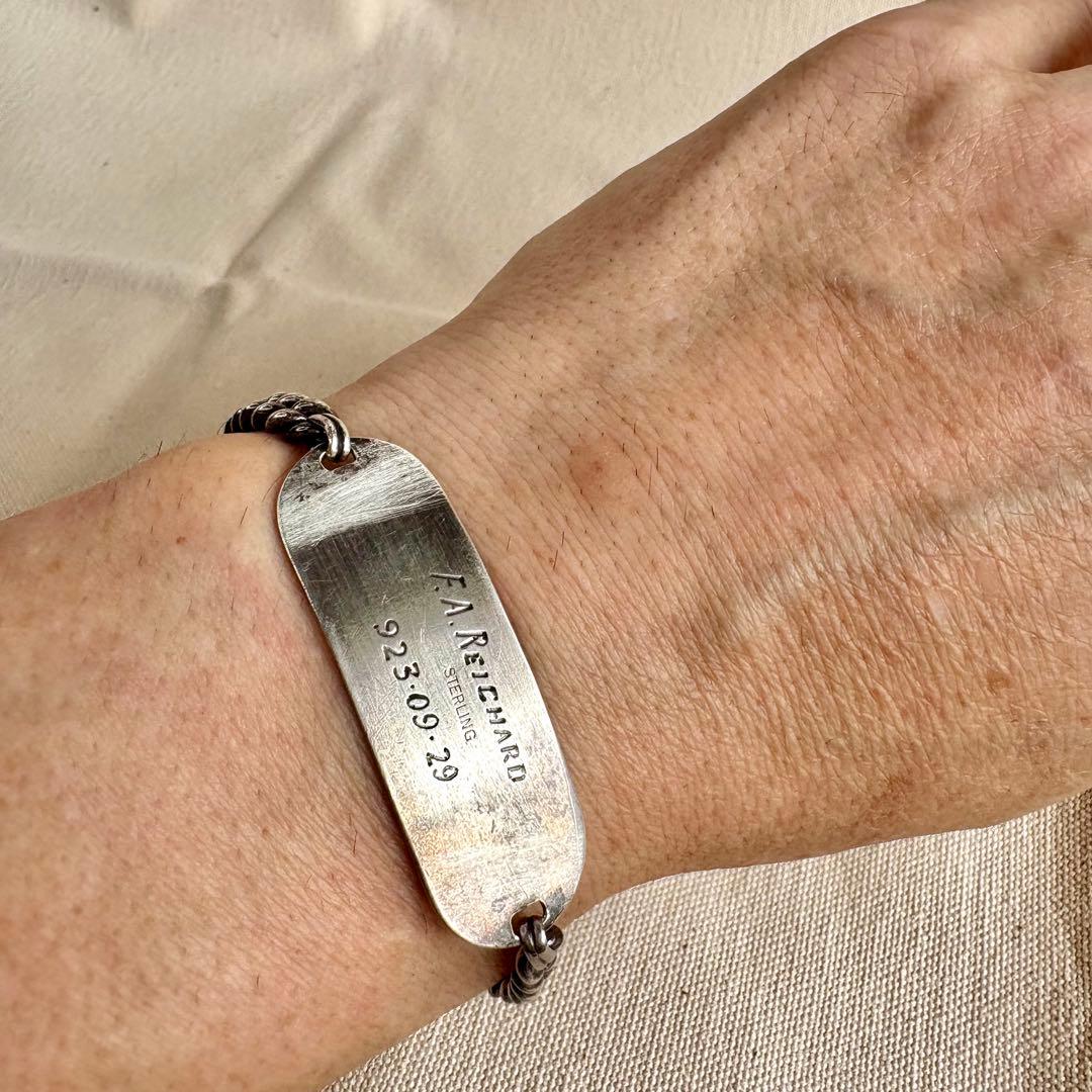 1940s US NAVY IDブレスレット シルバー製 army ビンテージ