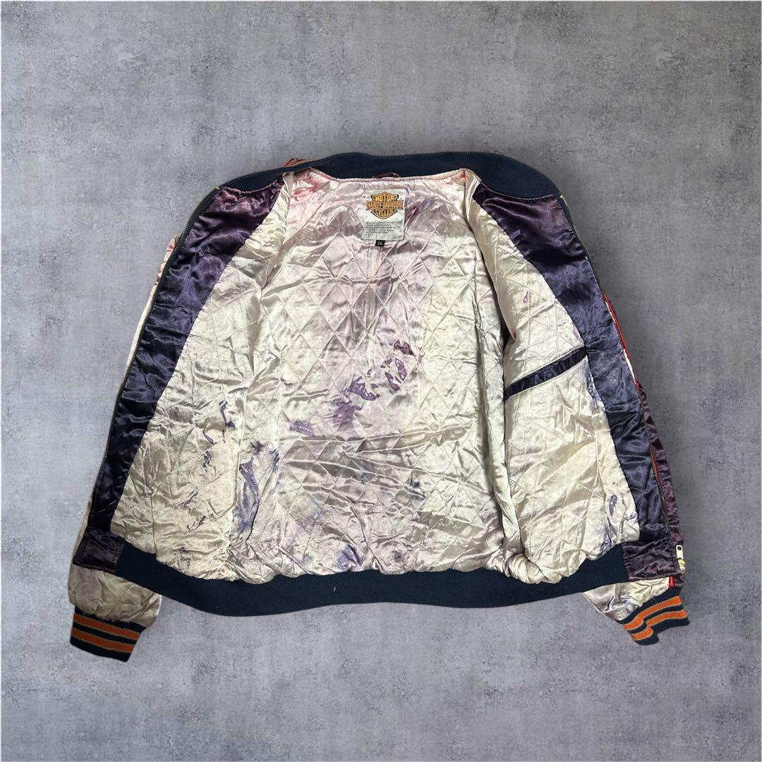 ハーレーダビットソン　スカジャン　刺繍　ヴィンテージ