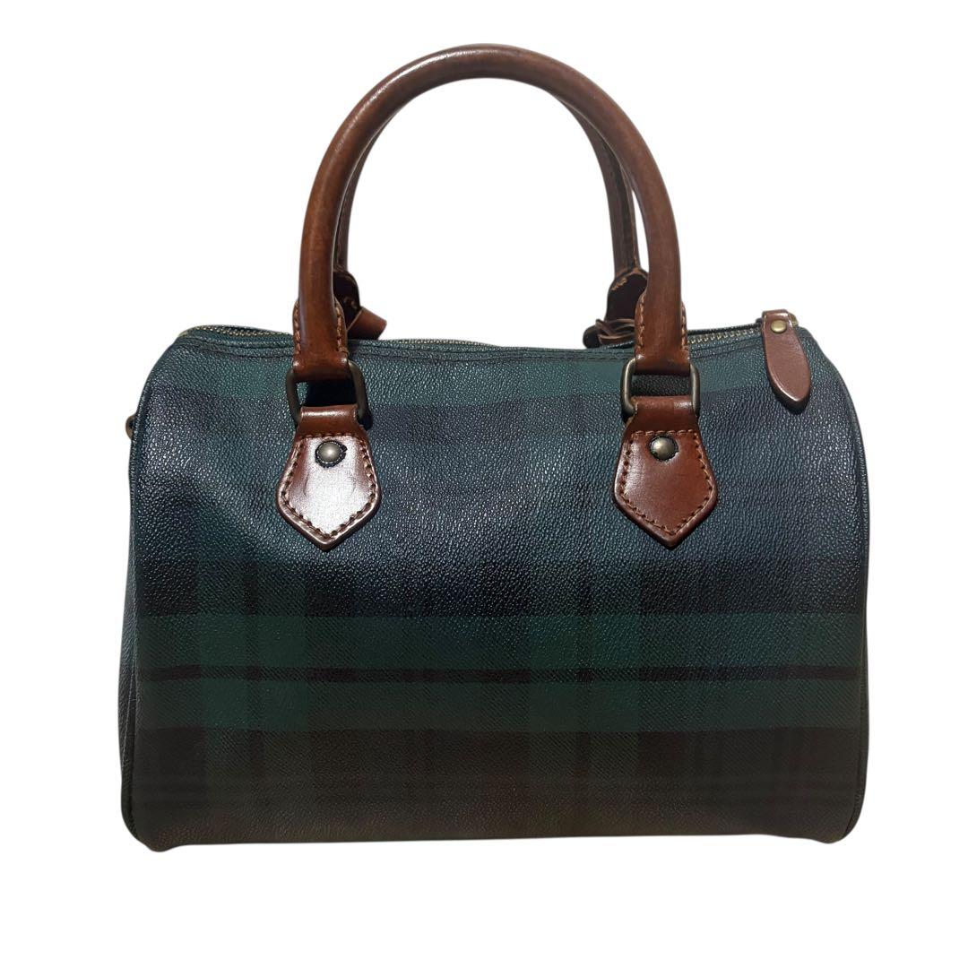 ✨️美品 ポロラルフローレン ミニボストンバッグ ブラックウォッチ PVCレザー