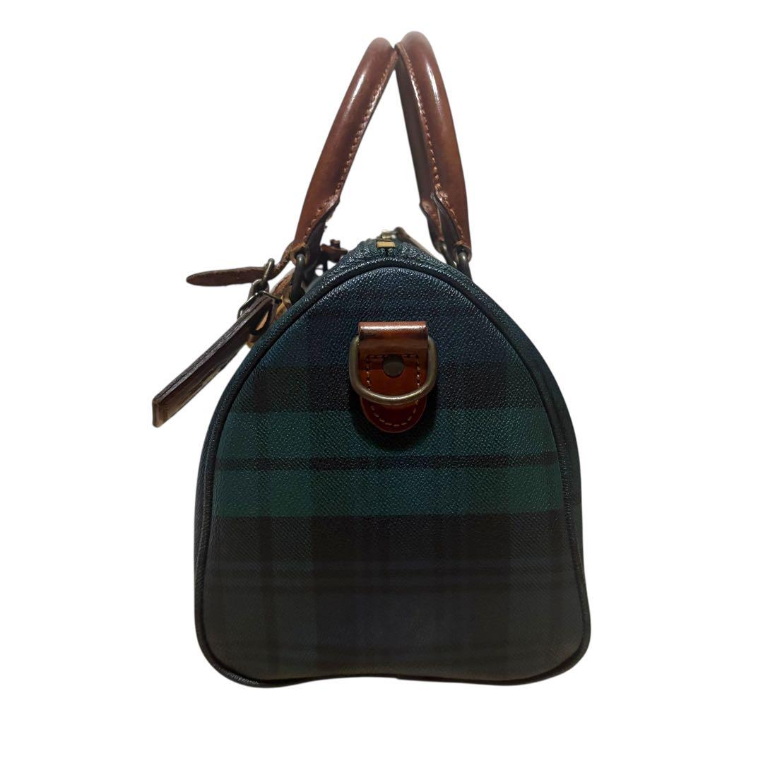 ✨️美品 ポロラルフローレン ミニボストンバッグ ブラックウォッチ PVCレザー