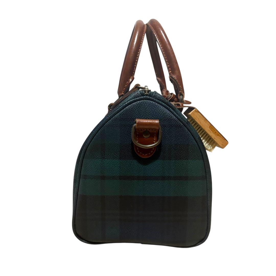 ✨️美品 ポロラルフローレン ミニボストンバッグ ブラックウォッチ PVCレザー