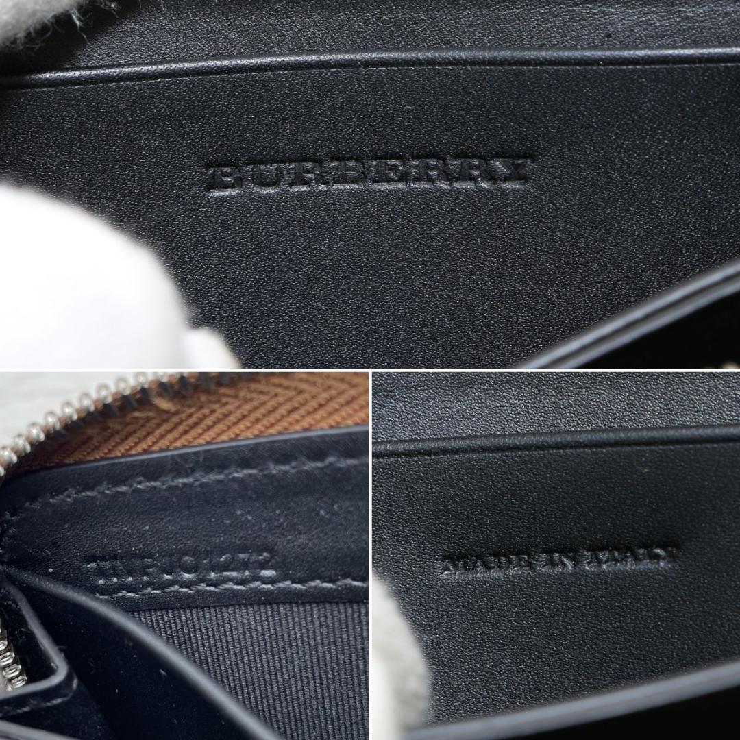 極美品 バーバリー レザー チェーン付 パース ケース ロゴプレート