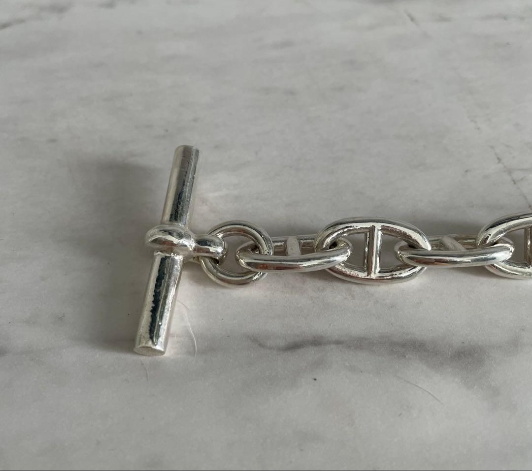 SV925 約75g GMサイズシルバー アンカーチェーンブレスレット 高重量
